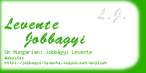 levente jobbagyi business card